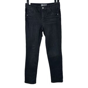 Democracy Jeans Women's 6 Black Ab Technology Stretch Mid Rise Straight Leg